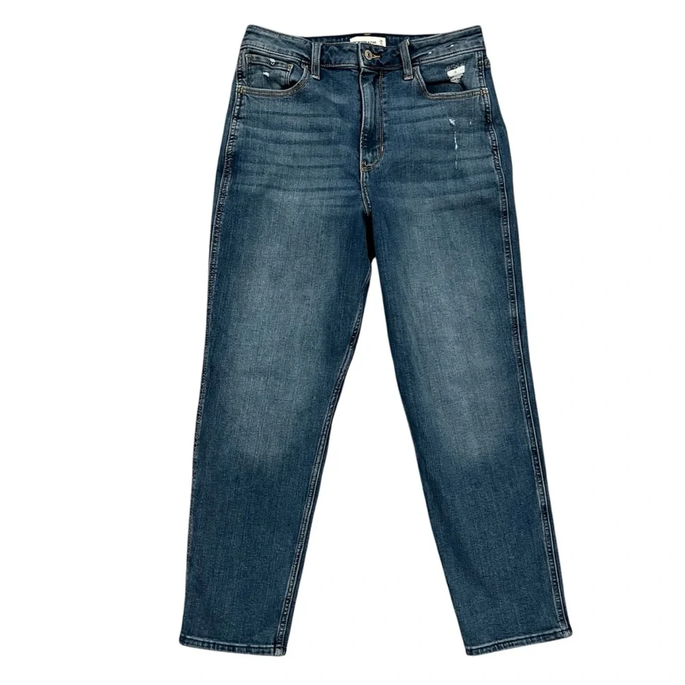 ABERCROMBIE & FITCH Jeans Women’s 6 Blue The Mom High Rise Distressed LIKE NEW